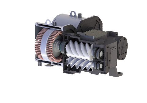 螺杆式空压机示意图